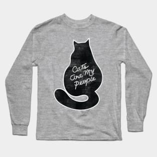 Cats Are My People Distressed Version Long Sleeve T-Shirt